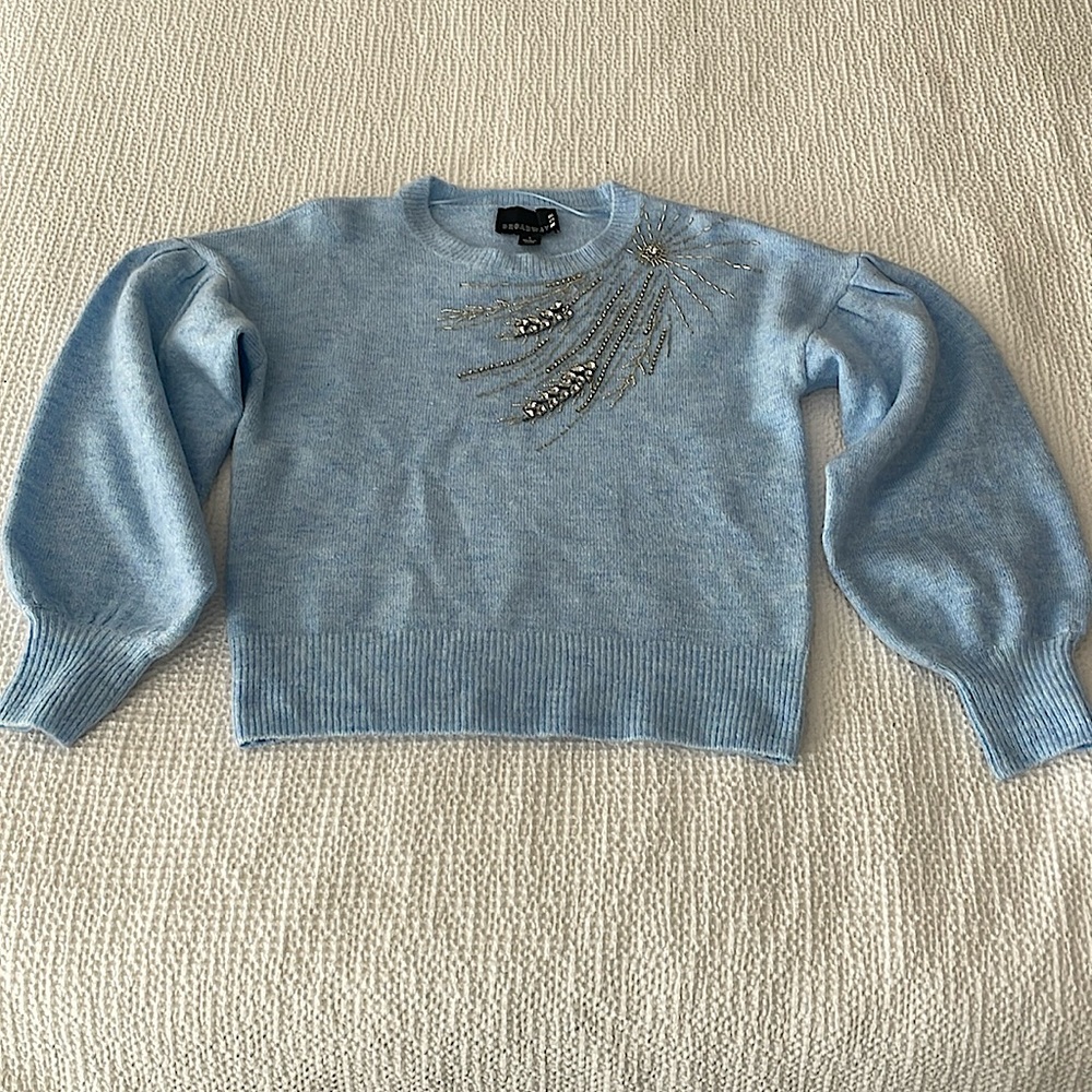 Blue sweater with bling